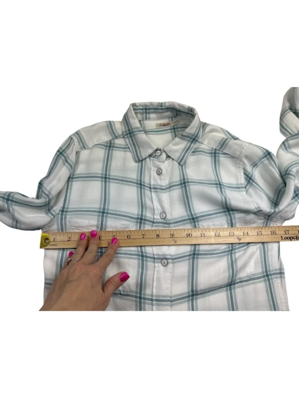 Faherty Women's XS  Plaid Button-Up Shirt Pockets Long Sleeve Coastal Casual